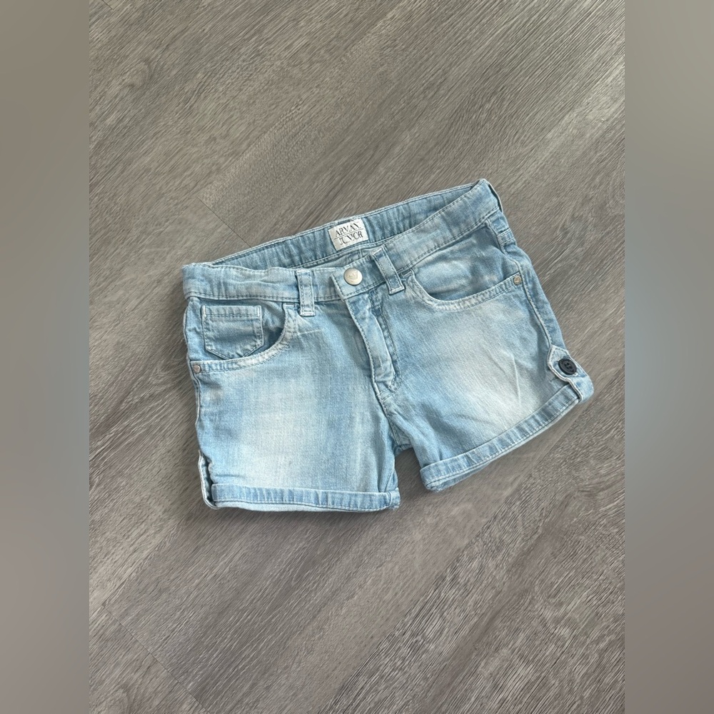 Armani Junior Sky Blue Denim Shorts